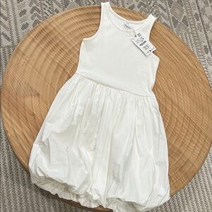 Zara Elegant White Kids Bubble Dress